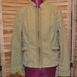 Hei Hei Anthropologie Light Khaki Green L/S Jacket Full Zip L/S Stand Up Collar